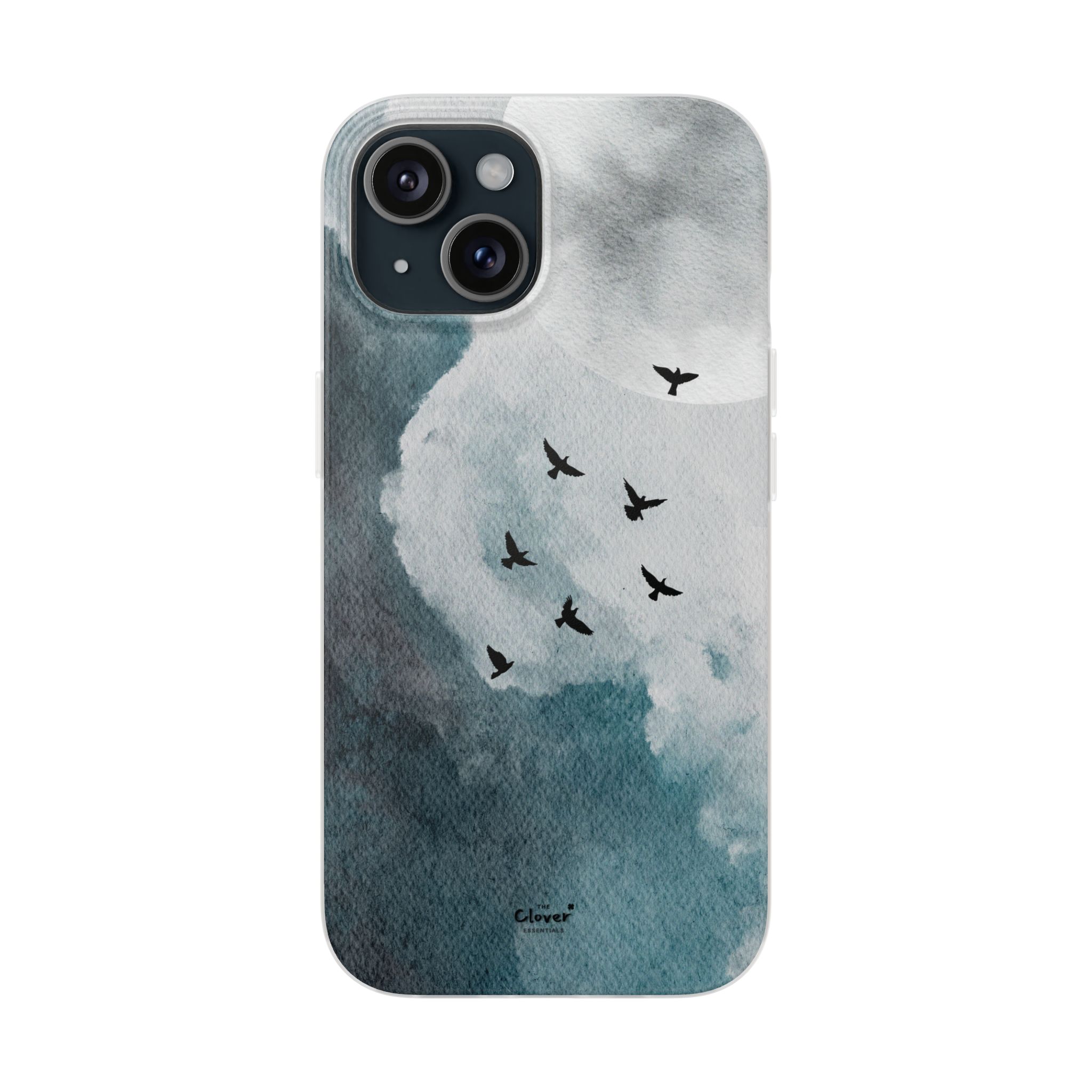 Enchanting Moon & Birds Flexi Case - Watercolor Sky Design - Image 200
