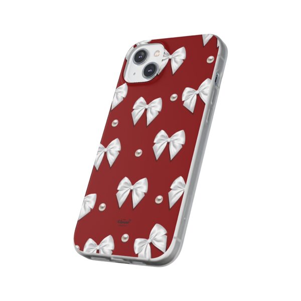 Flexi Case - Elegant Pearl & Bow Red Flexi Case - Holiday Gift for Fashion Lovers - Image 162