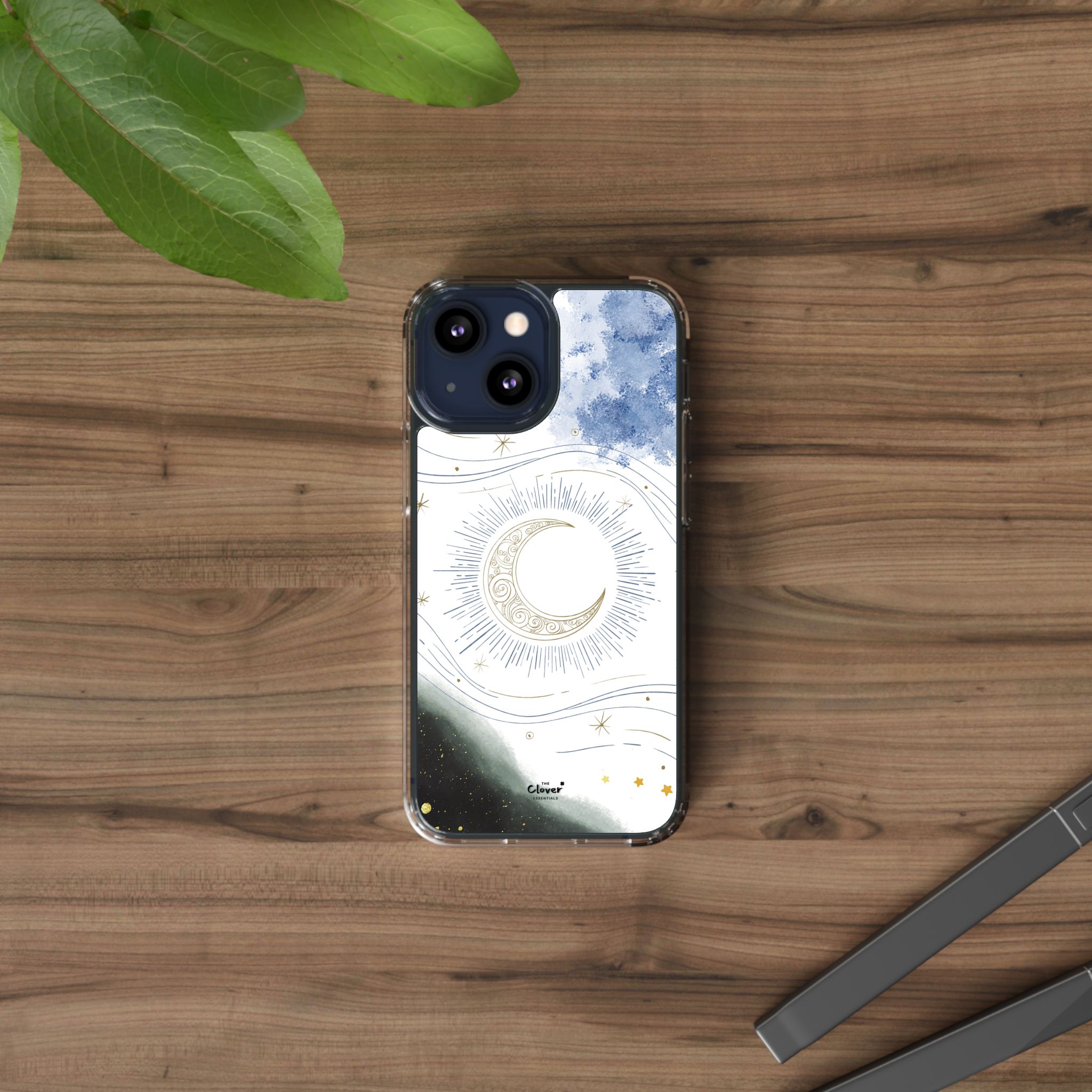 Celestial Flow – Moonlight Magic Clear Phone Case - Image 49