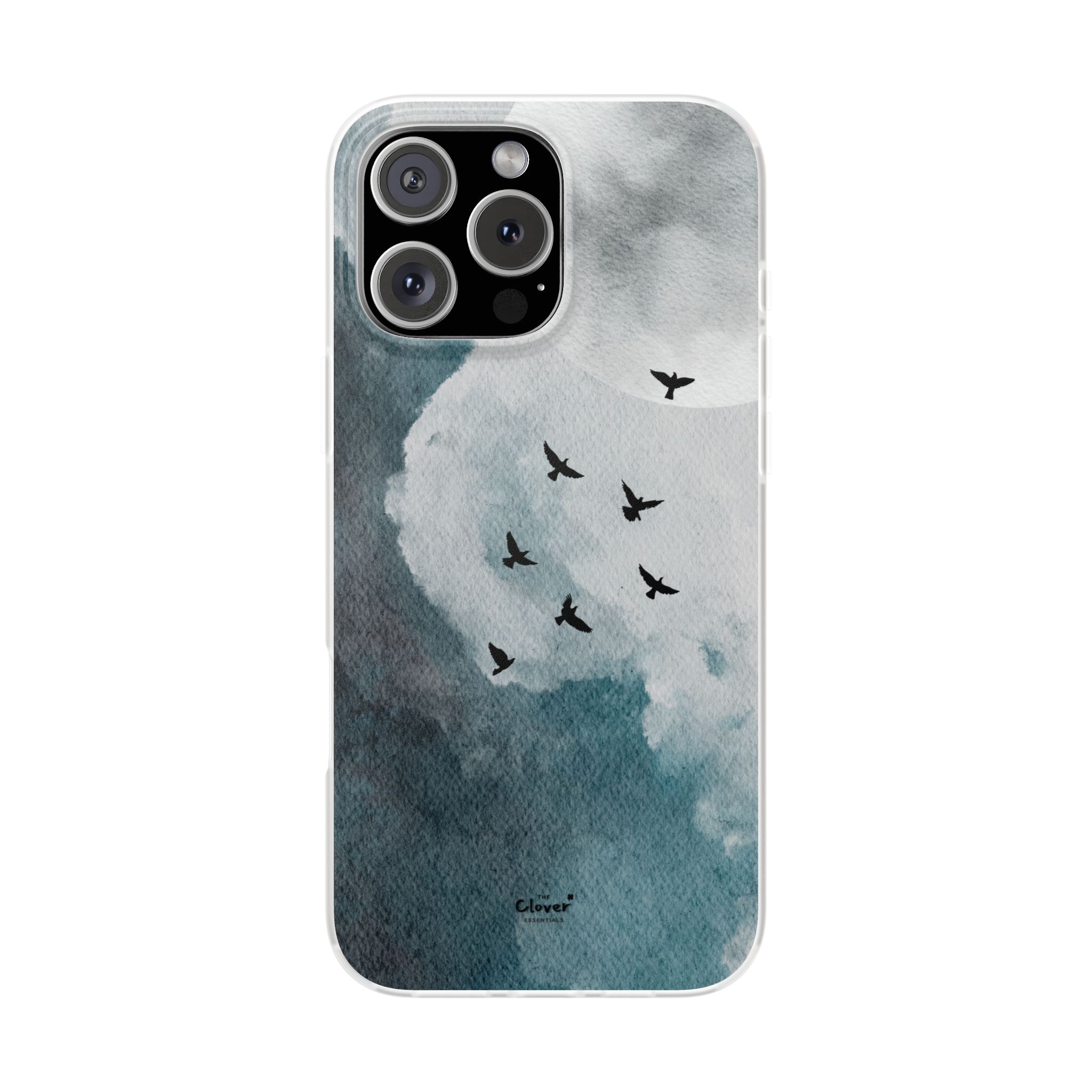 Enchanting Moon & Birds Flexi Case - Watercolor Sky Design