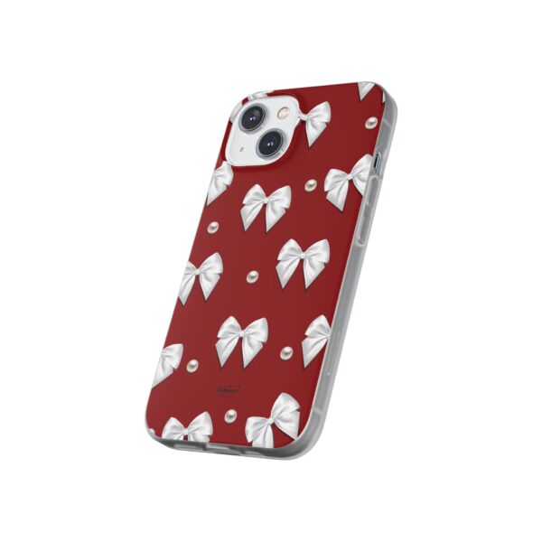 Flexi Case - Elegant Pearl & Bow Red Flexi Case - Holiday Gift for Fashion Lovers - Image 154