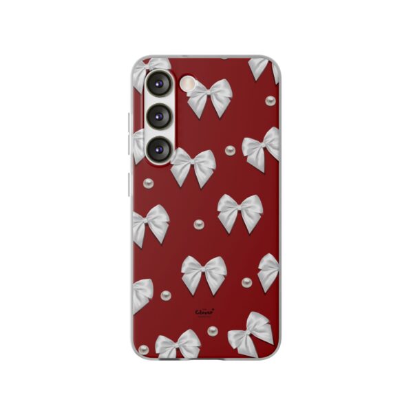 Flexi Case - Elegant Pearl & Bow Red Flexi Case - Holiday Gift for Fashion Lovers - Image 139