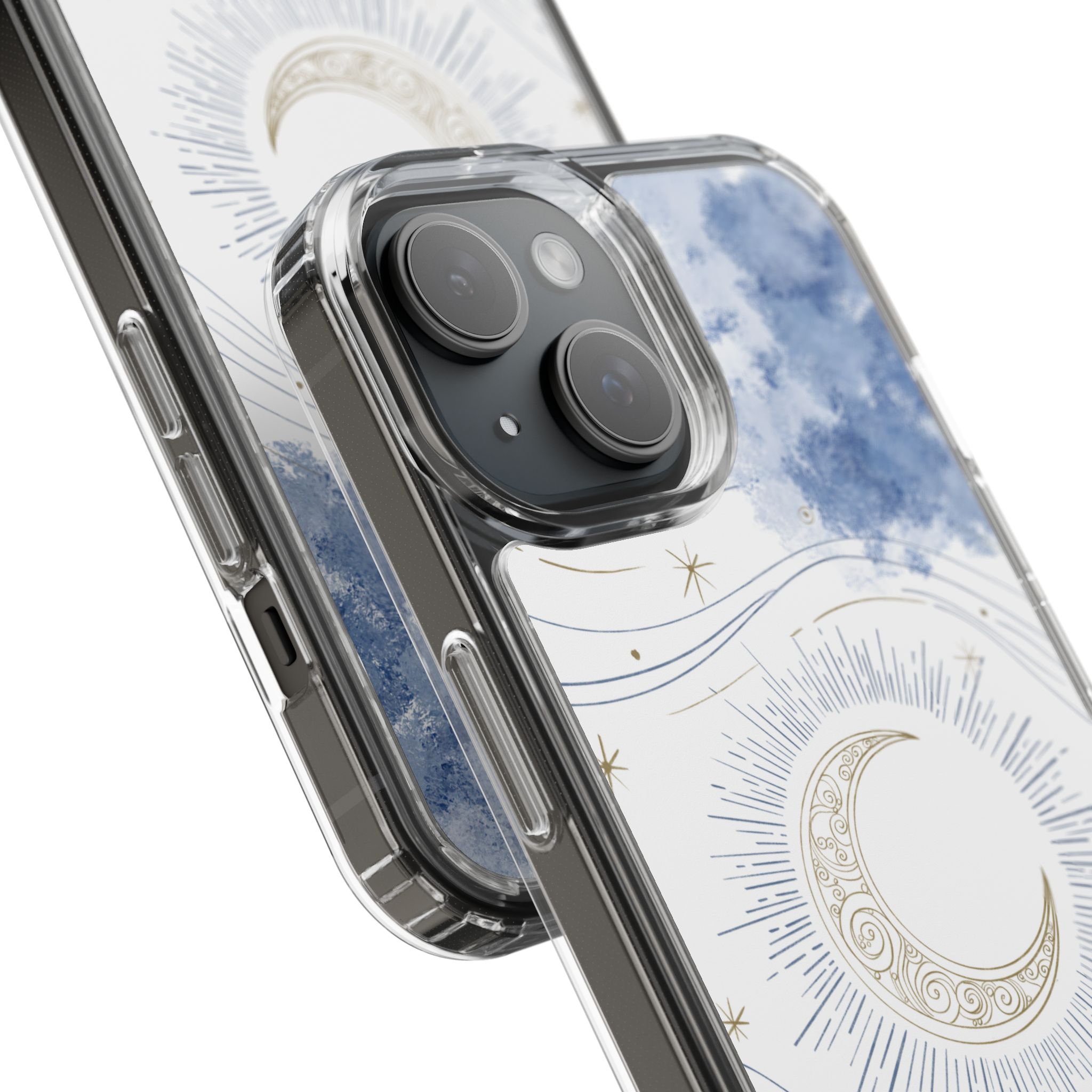 Celestial Flow – Moonlight Magic Clear Phone Case - Image 82