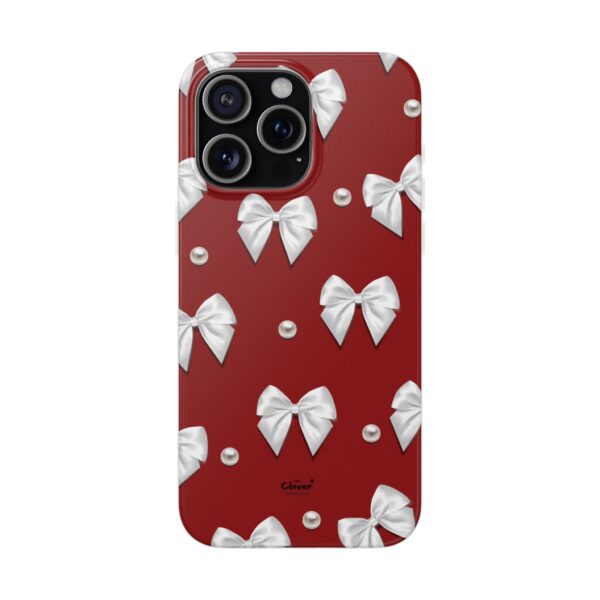 Flexi Case - Elegant Pearl & Bow Red Flexi Case - Holiday Gift for Fashion Lovers - Image 207
