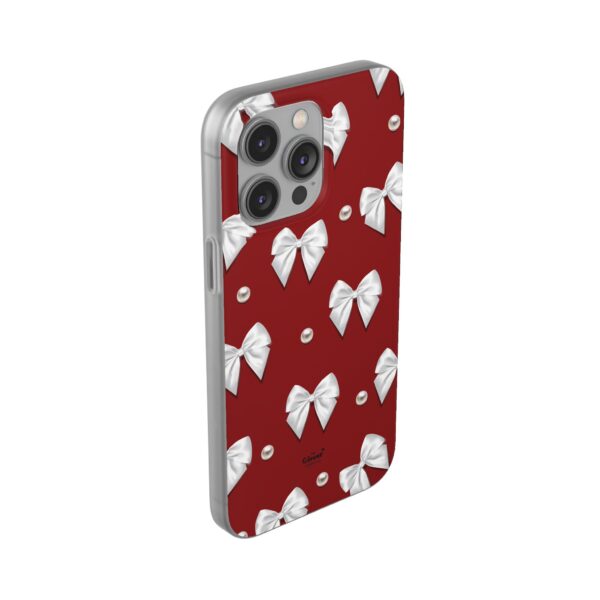 Flexi Case - Elegant Pearl & Bow Red Flexi Case - Holiday Gift for Fashion Lovers - Image 165