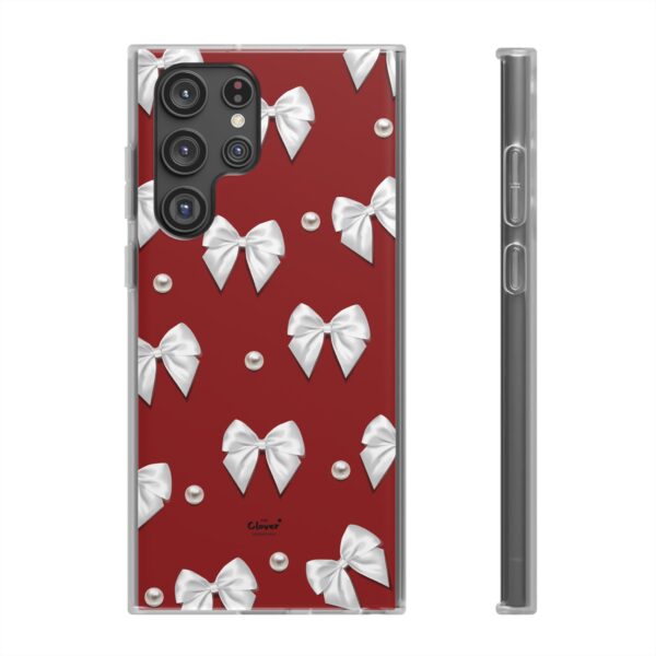 Flexi Case - Elegant Pearl & Bow Red Flexi Case - Holiday Gift for Fashion Lovers - Image 110
