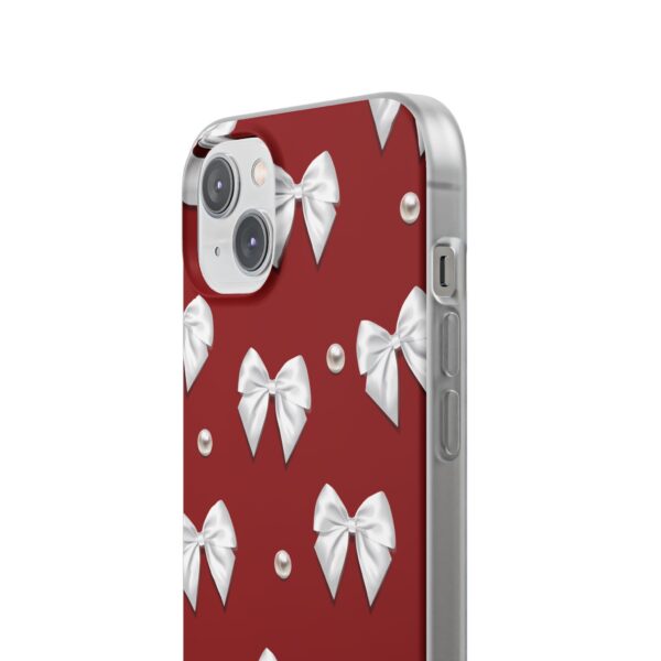 Flexi Case - Elegant Pearl & Bow Red Flexi Case - Holiday Gift for Fashion Lovers - Image 160