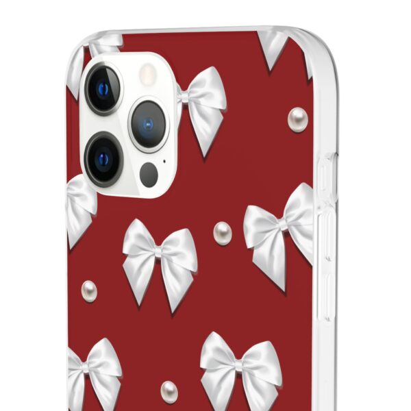 Flexi Case - Elegant Pearl & Bow Red Flexi Case - Holiday Gift for Fashion Lovers - Image 46