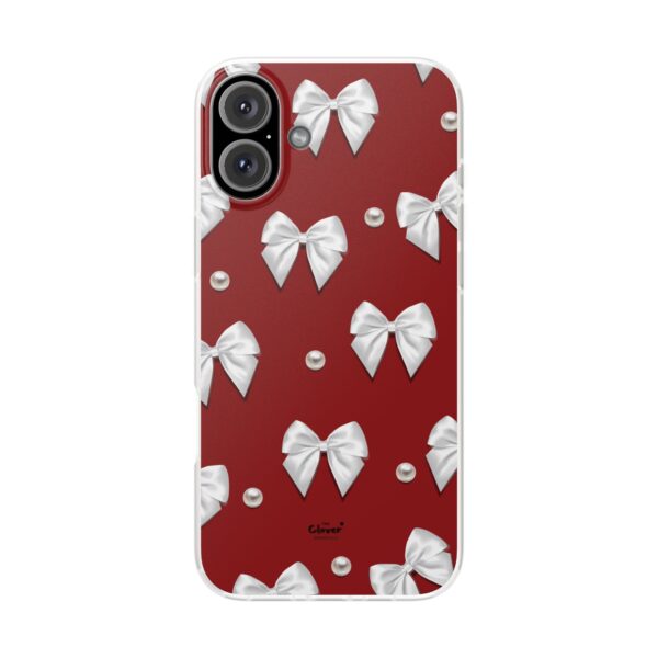 Flexi Case - Elegant Pearl & Bow Red Flexi Case - Holiday Gift for Fashion Lovers - Image 217