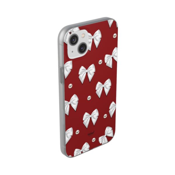 Flexi Case - Elegant Pearl & Bow Red Flexi Case - Holiday Gift for Fashion Lovers - Image 161