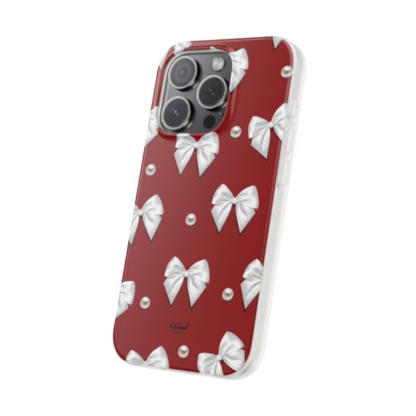 Flexi Case - Elegant Pearl & Bow Red Flexi Case - Holiday Gift for Fashion Lovers - Image 184