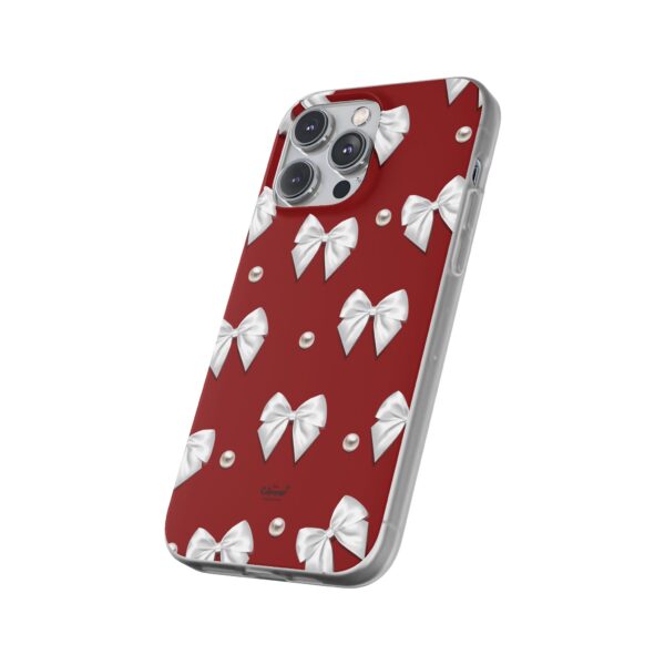 Flexi Case - Elegant Pearl & Bow Red Flexi Case - Holiday Gift for Fashion Lovers - Image 138
