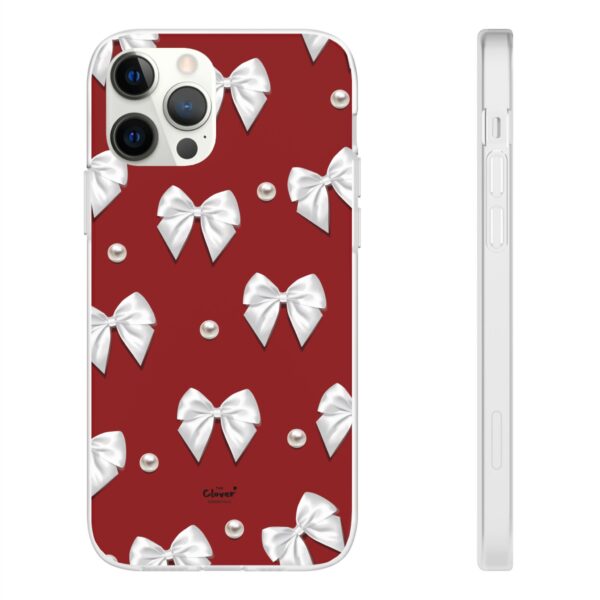 Flexi Case - Elegant Pearl & Bow Red Flexi Case - Holiday Gift for Fashion Lovers - Image 49