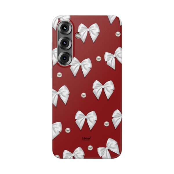 Flexi Case - Elegant Pearl & Bow Red Flexi Case - Holiday Gift for Fashion Lovers - Image 221