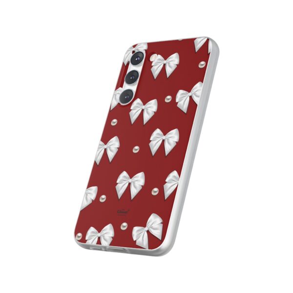 Flexi Case - Elegant Pearl & Bow Red Flexi Case - Holiday Gift for Fashion Lovers - Image 146