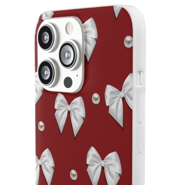 Flexi Case - Elegant Pearl & Bow Red Flexi Case - Holiday Gift for Fashion Lovers - Image 74
