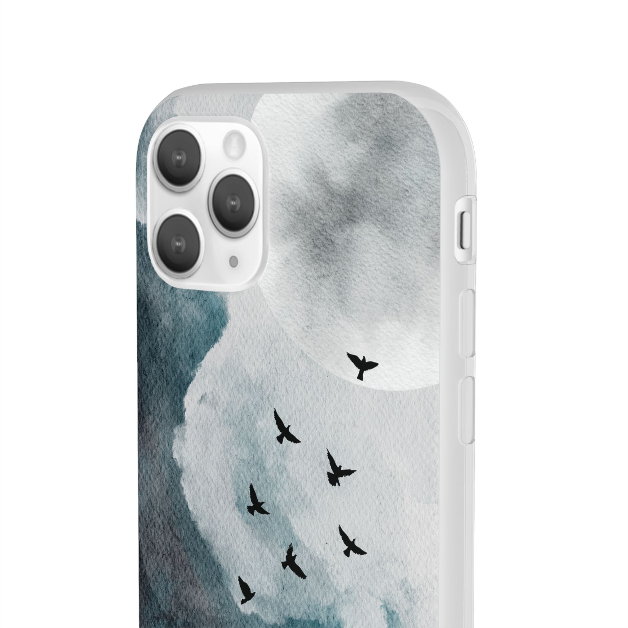 Enchanting Moon & Birds Flexi Case - Watercolor Sky Design - Image 17