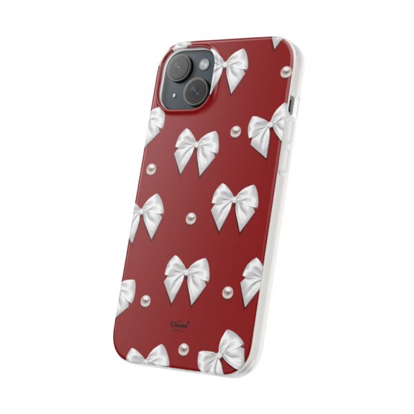Flexi Case - Elegant Pearl & Bow Red Flexi Case - Holiday Gift for Fashion Lovers - Image 204