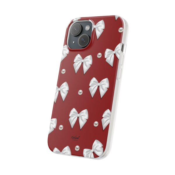 Flexi Case - Elegant Pearl & Bow Red Flexi Case - Holiday Gift for Fashion Lovers - Image 196