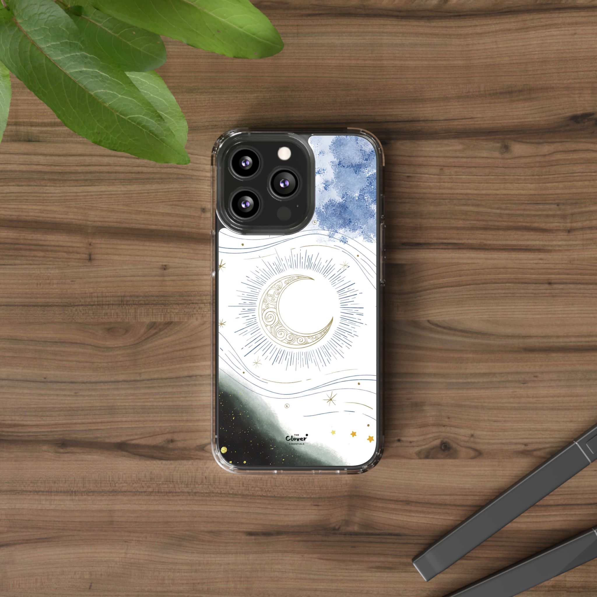 Celestial Flow – Moonlight Magic Clear Phone Case - Image 60