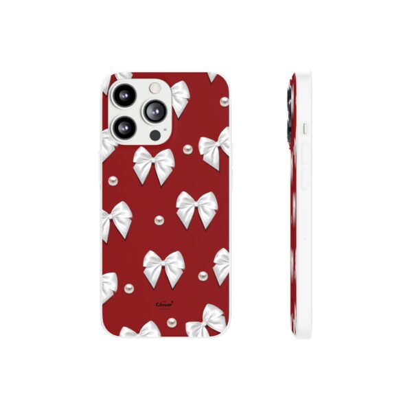 Flexi Case - Elegant Pearl & Bow Red Flexi Case - Holiday Gift for Fashion Lovers - Image 73
