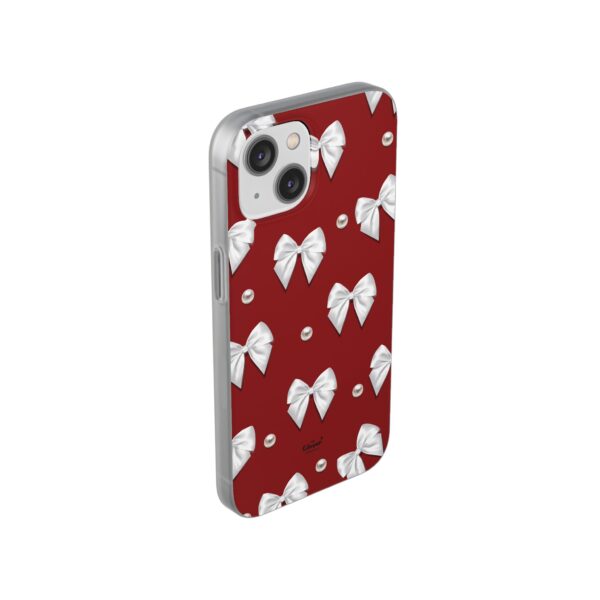 Flexi Case - Elegant Pearl & Bow Red Flexi Case - Holiday Gift for Fashion Lovers - Image 153