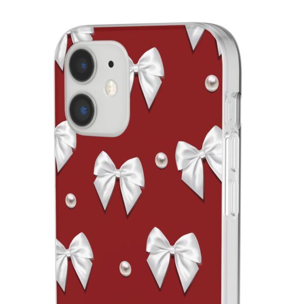 Flexi Case - Elegant Pearl & Bow Red Flexi Case - Holiday Gift for Fashion Lovers - Image 17