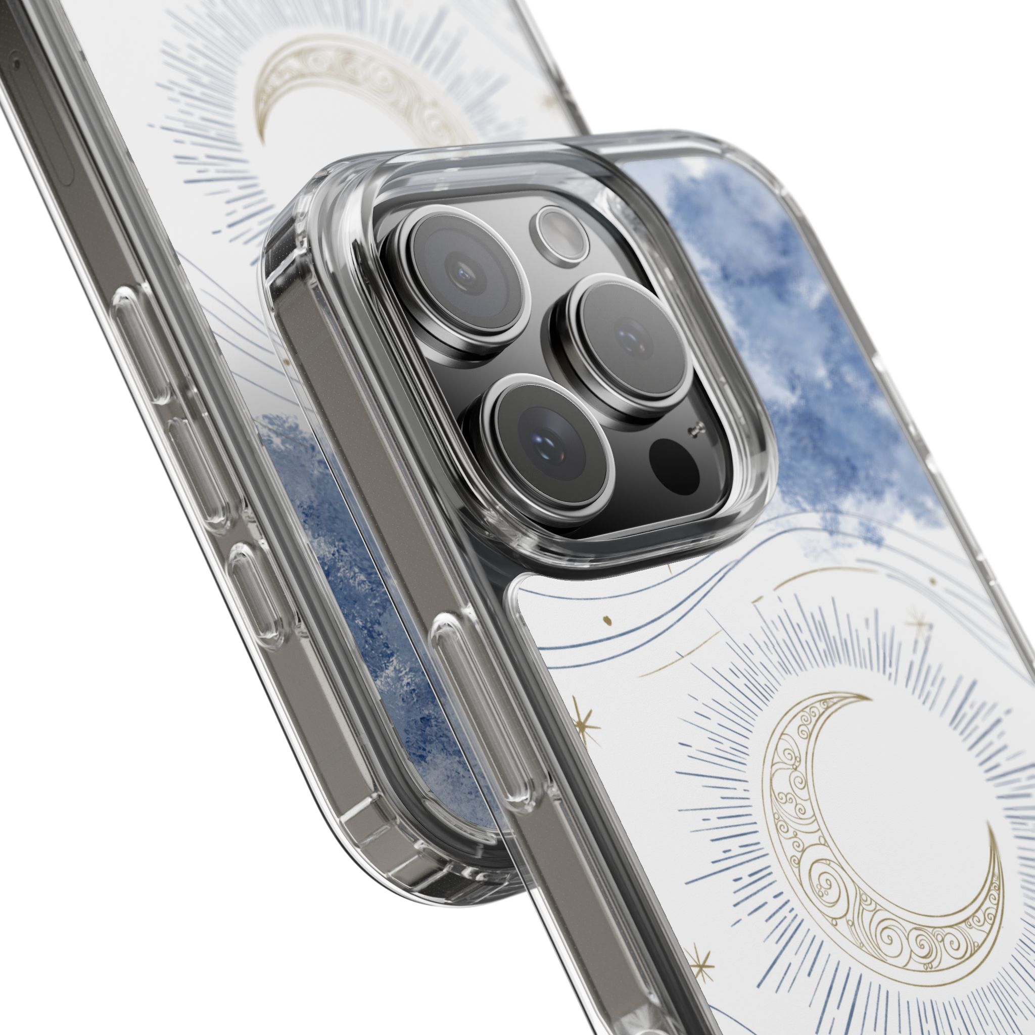 Celestial Flow – Moonlight Magic Clear Phone Case - Image 70