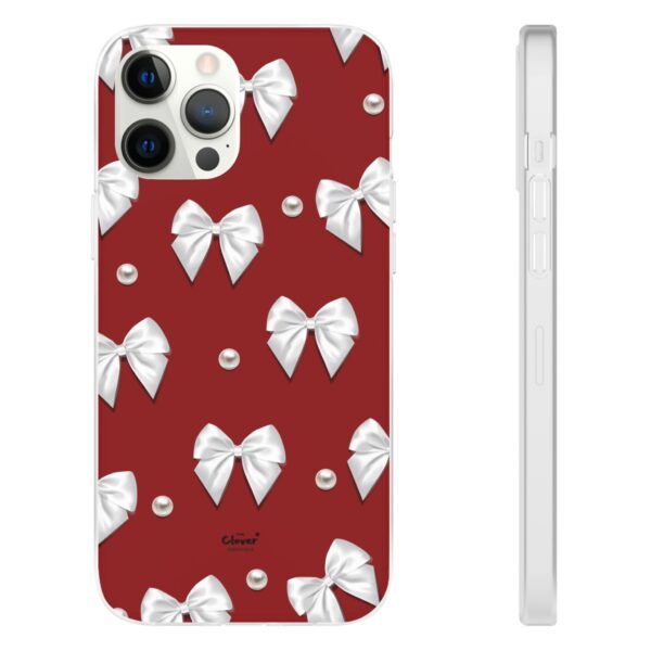 Flexi Case - Elegant Pearl & Bow Red Flexi Case - Holiday Gift for Fashion Lovers - Image 45