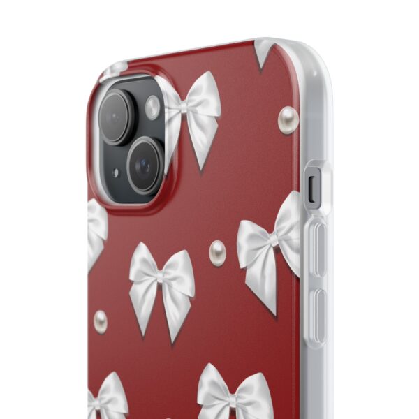 Flexi Case - Elegant Pearl & Bow Red Flexi Case - Holiday Gift for Fashion Lovers - Image 206