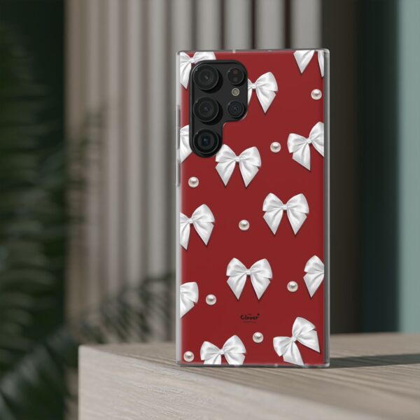 Flexi Case - Elegant Pearl & Bow Red Flexi Case - Holiday Gift for Fashion Lovers - Image 112