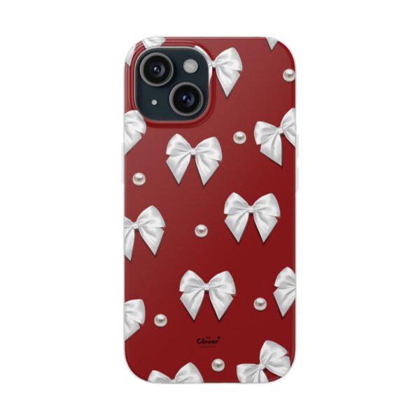 Flexi Case - Elegant Pearl & Bow Red Flexi Case - Holiday Gift for Fashion Lovers - Image 195