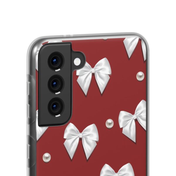 Flexi Case - Elegant Pearl & Bow Red Flexi Case - Holiday Gift for Fashion Lovers - Image 85