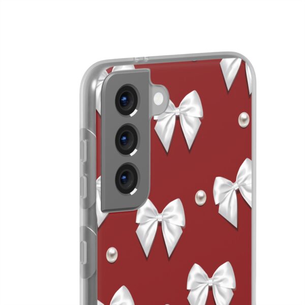 Flexi Case - Elegant Pearl & Bow Red Flexi Case - Holiday Gift for Fashion Lovers - Image 82