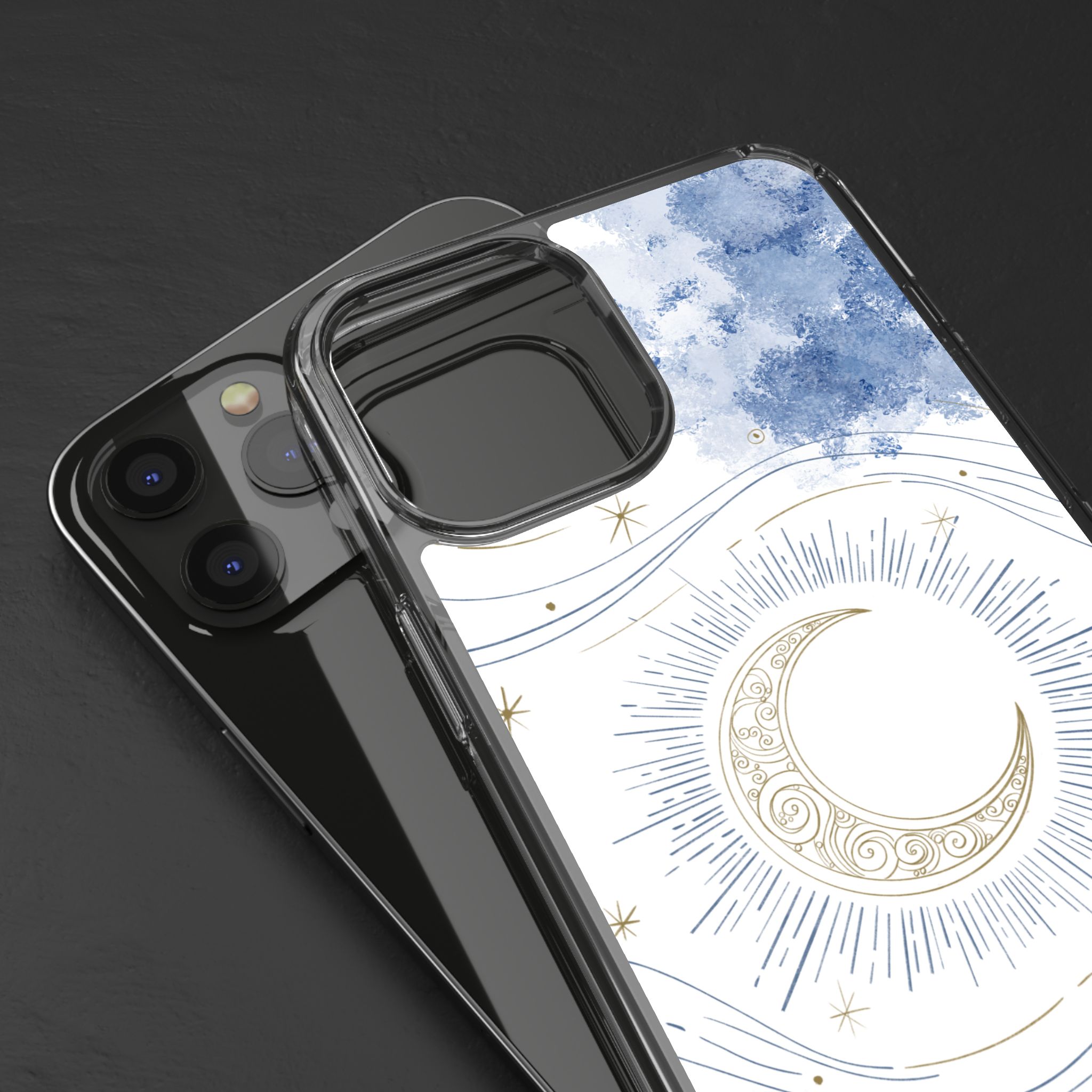 Celestial Flow – Moonlight Magic Clear Phone Case - Image 23