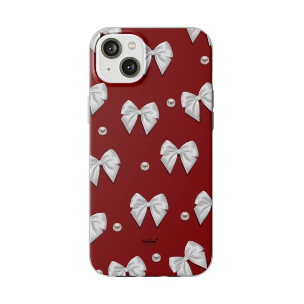 Flexi Case - Elegant Pearl & Bow Red Flexi Case - Holiday Gift for Fashion Lovers - Image 159