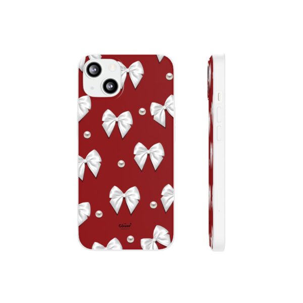Flexi Case - Elegant Pearl & Bow Red Flexi Case - Holiday Gift for Fashion Lovers - Image 77