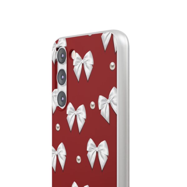 Flexi Case - Elegant Pearl & Bow Red Flexi Case - Holiday Gift for Fashion Lovers - Image 172