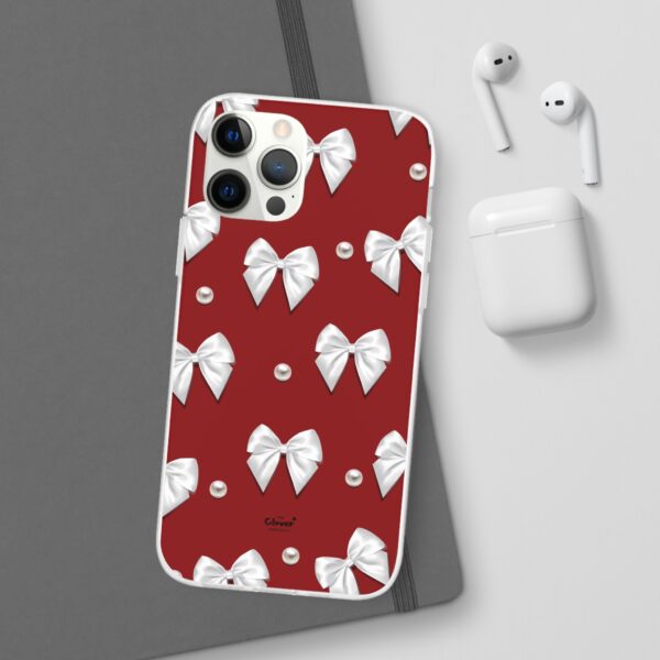 Flexi Case - Elegant Pearl & Bow Red Flexi Case - Holiday Gift for Fashion Lovers - Image 21