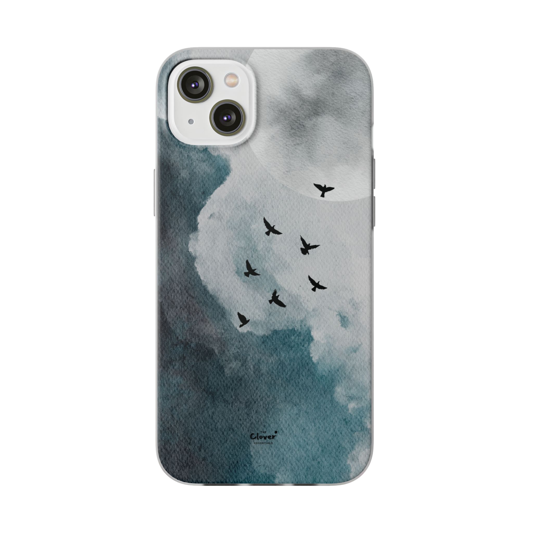 Enchanting Moon & Birds Flexi Case - Watercolor Sky Design - Image 180