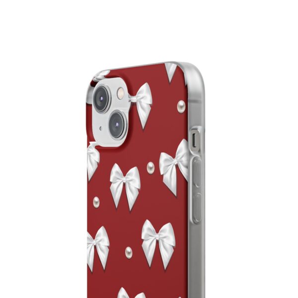 Flexi Case - Elegant Pearl & Bow Red Flexi Case - Holiday Gift for Fashion Lovers - Image 124