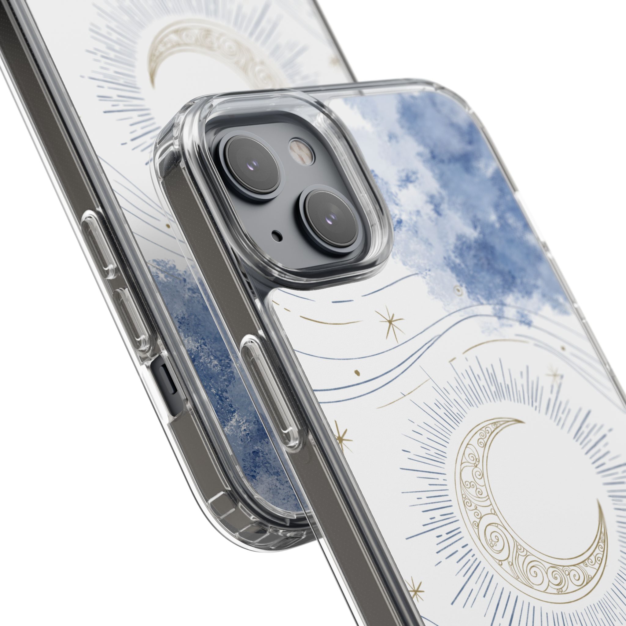 Celestial Flow – Moonlight Magic Clear Phone Case - Image 106