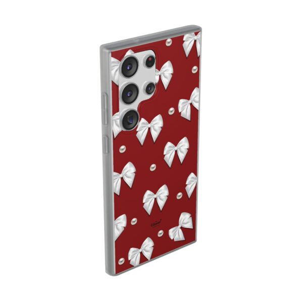 Flexi Case - Elegant Pearl & Bow Red Flexi Case - Holiday Gift for Fashion Lovers - Image 149