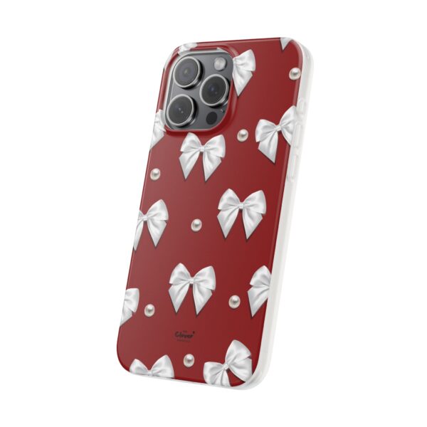 Flexi Case - Elegant Pearl & Bow Red Flexi Case - Holiday Gift for Fashion Lovers - Image 192