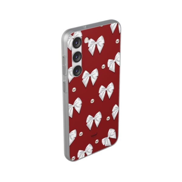 Flexi Case - Elegant Pearl & Bow Red Flexi Case - Holiday Gift for Fashion Lovers - Image 173