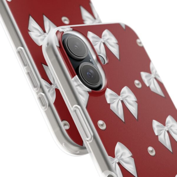 Flexi Case - Elegant Pearl & Bow Red Flexi Case - Holiday Gift for Fashion Lovers - Image 215