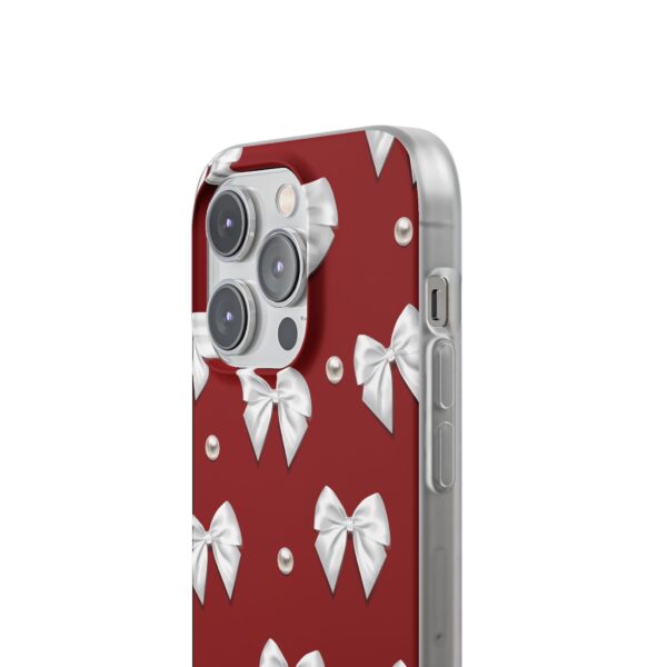 Flexi Case - Elegant Pearl & Bow Red Flexi Case - Holiday Gift for Fashion Lovers - Image 156