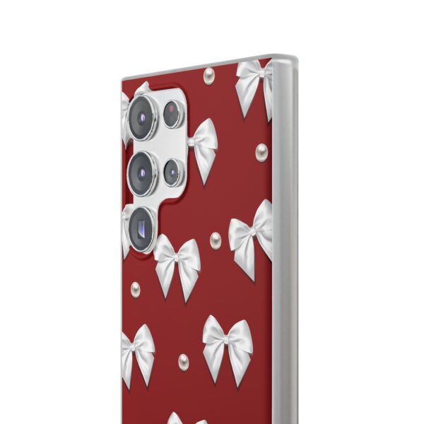 Flexi Case - Elegant Pearl & Bow Red Flexi Case - Holiday Gift for Fashion Lovers - Image 176