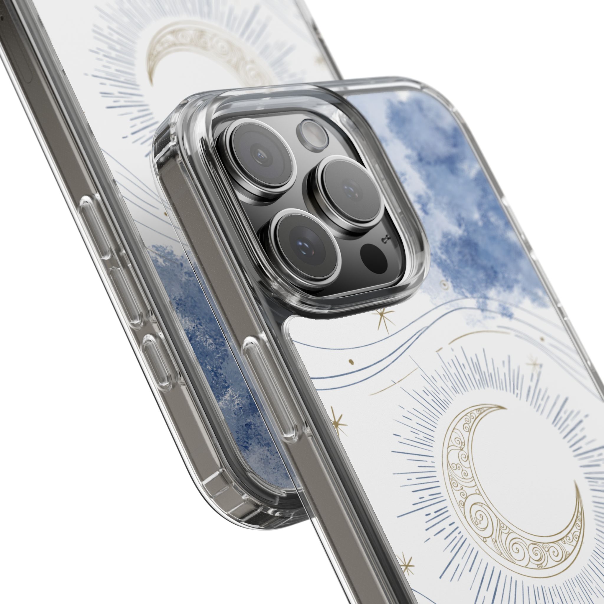Celestial Flow – Moonlight Magic Clear Phone Case - Image 78