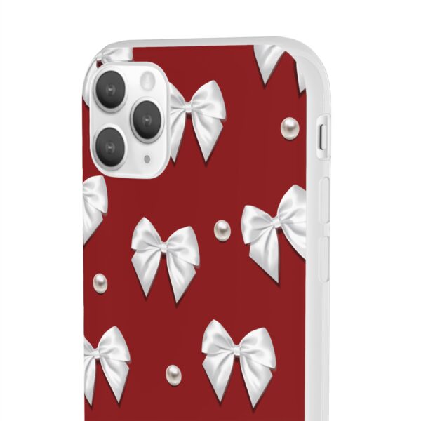 Flexi Case - Elegant Pearl & Bow Red Flexi Case - Holiday Gift for Fashion Lovers - Image 11